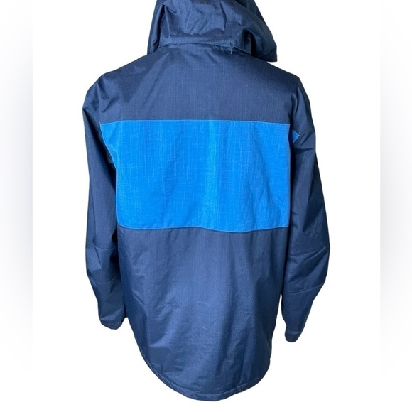 Columbia Omni-Tech Insulated Blue Jacket Zipper Snap Button Closure Size Large - Picture 5 of 16
